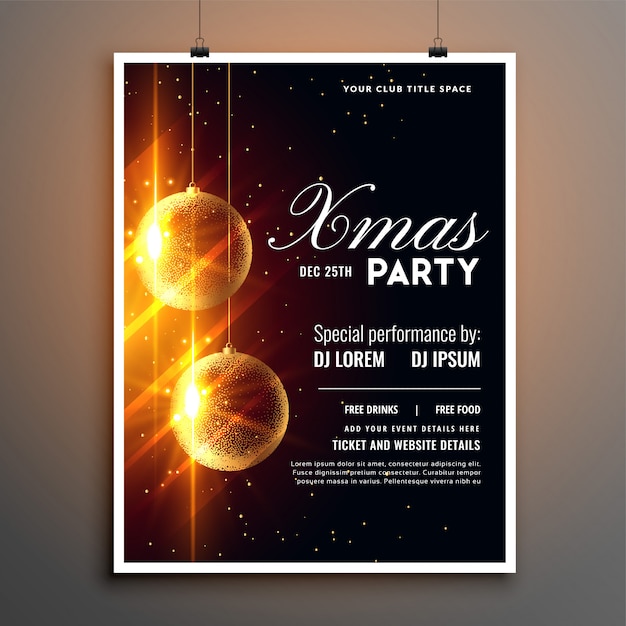 Download Christmas party celebration flyer poster template design ...
