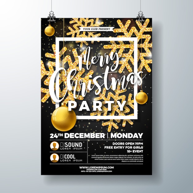 Download Premium Vector | Christmas party flyer design