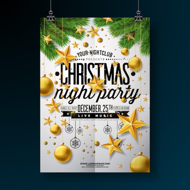 Download Christmas party flyer design | Premium Vector