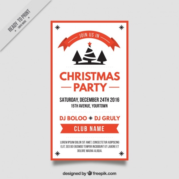Free Vector | Christmas party flyer template