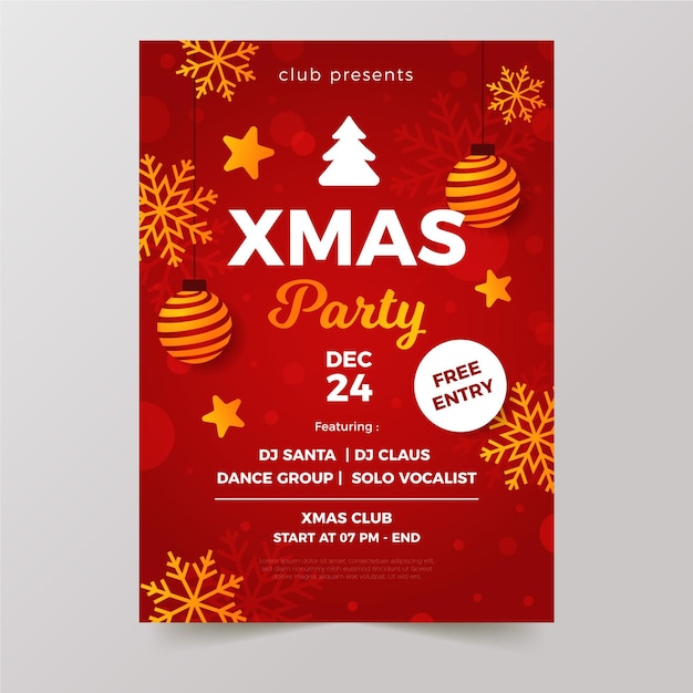 Download Free Vector | Christmas party flyer template