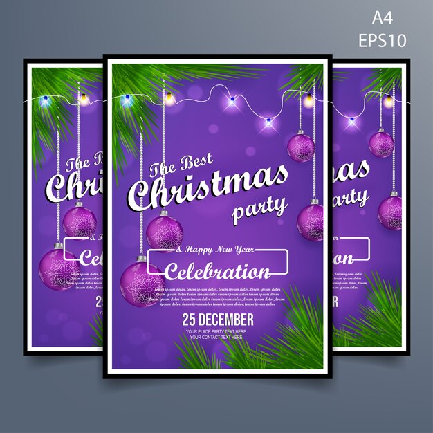 Download Christmas party flyer vector | Premium Vector