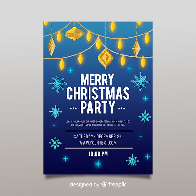 Download Christmas party flyer Vector | Free Download