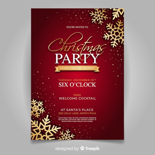 Download Christmas party flyer | Free Vector