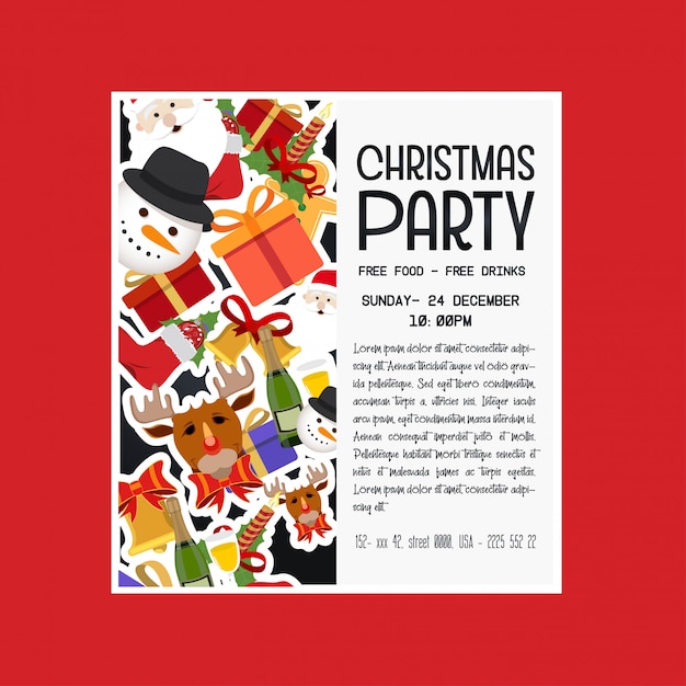 Premium Vector | Christmas party gift item background