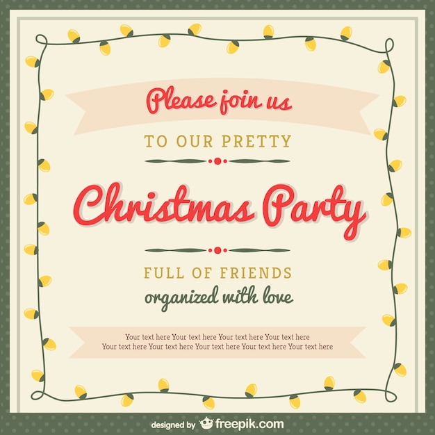 Free Vector Christmas Party Invitation Template With Ornaments