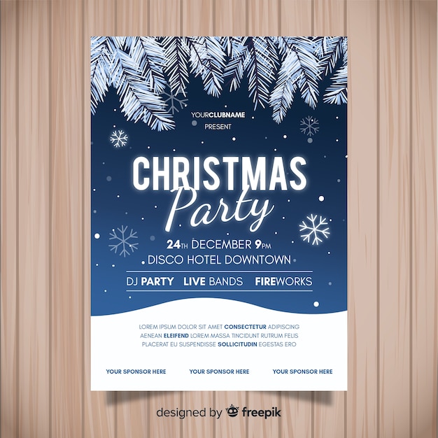 Christmas party invitation template | Free Vector