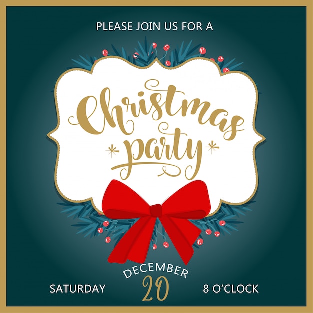 Premium Vector | Christmas party invitation