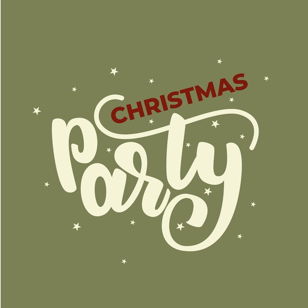 Premium Vector | Christmas party lettering