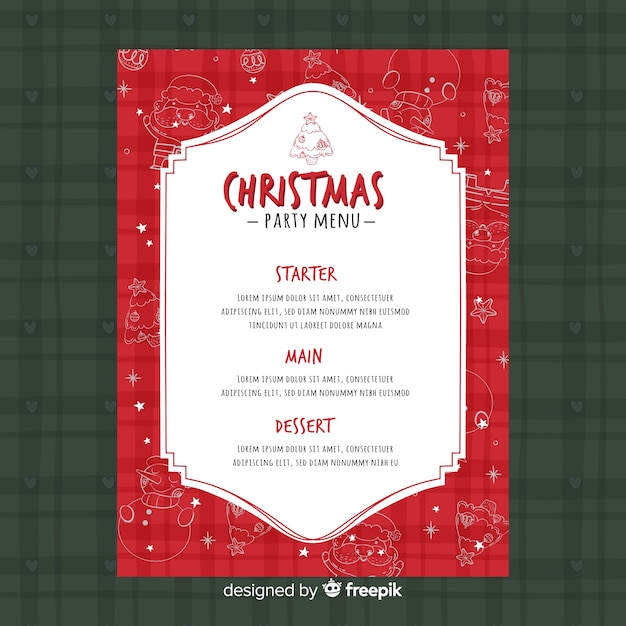xmas party menu template free download word