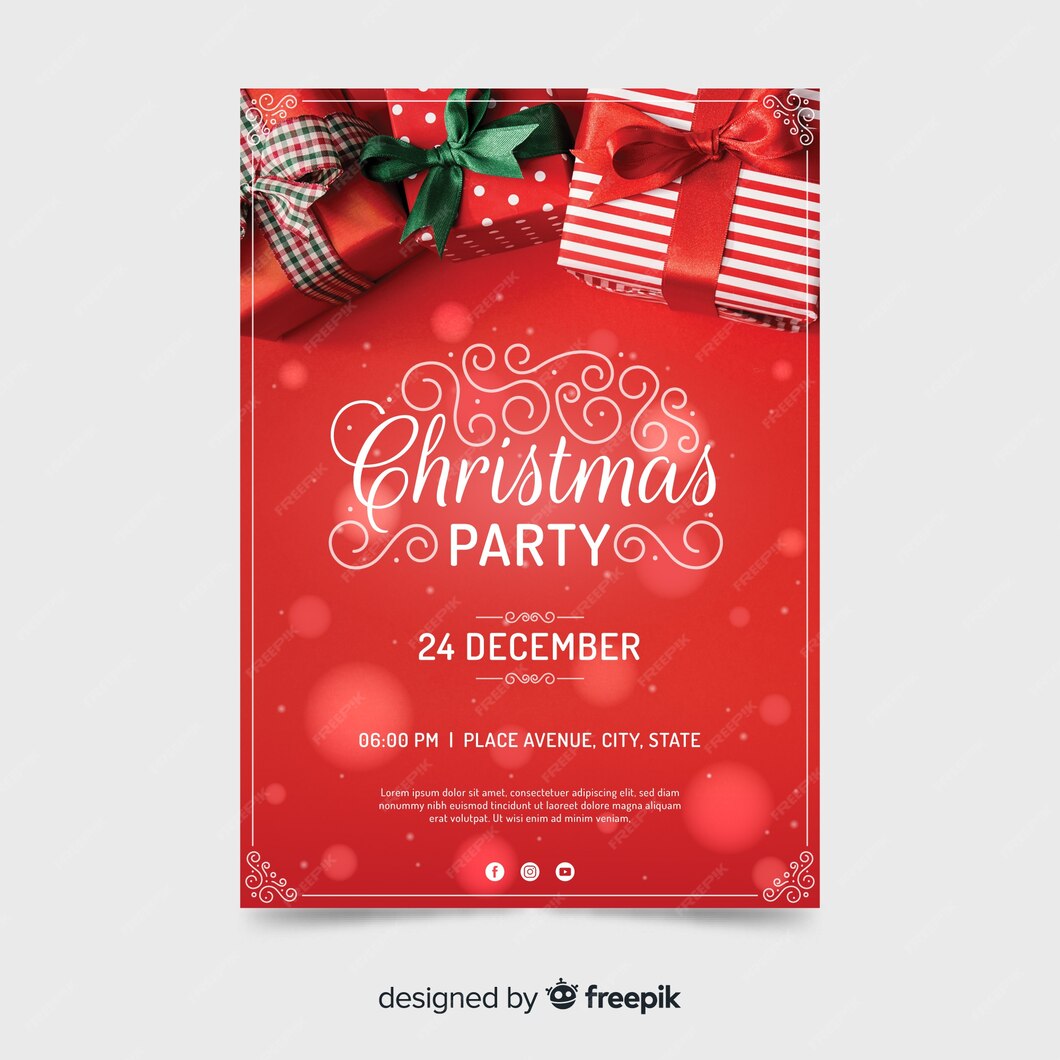 free-vector-christmas-party-poster-template-with-photo