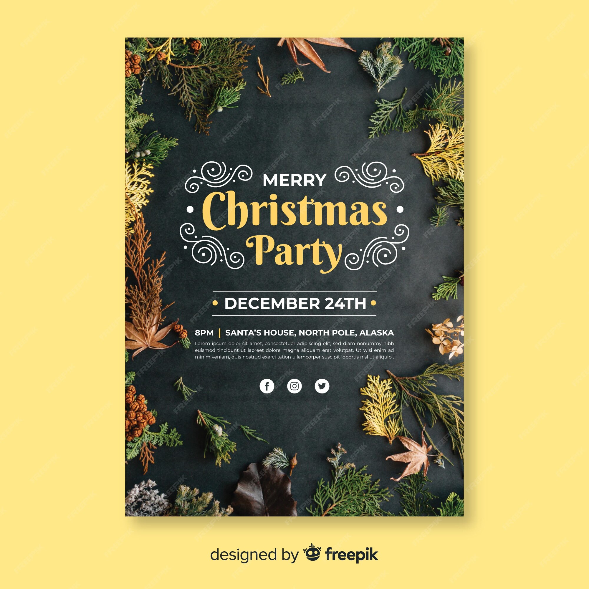 free-vector-christmas-party-poster-template-with-photo