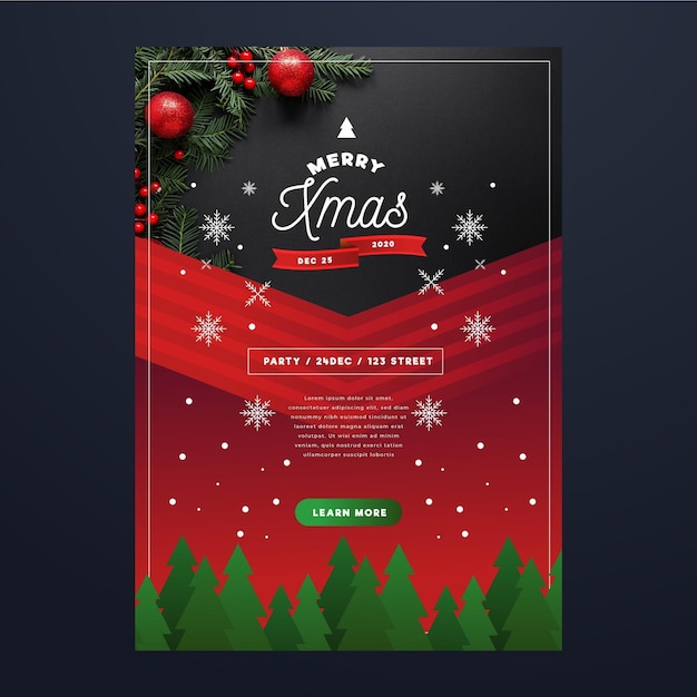Free Vector Christmas party poster template