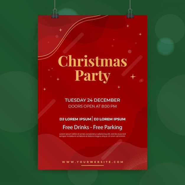 Free Vector | Christmas party poster template