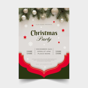 Free Vector | Christmas party poster template