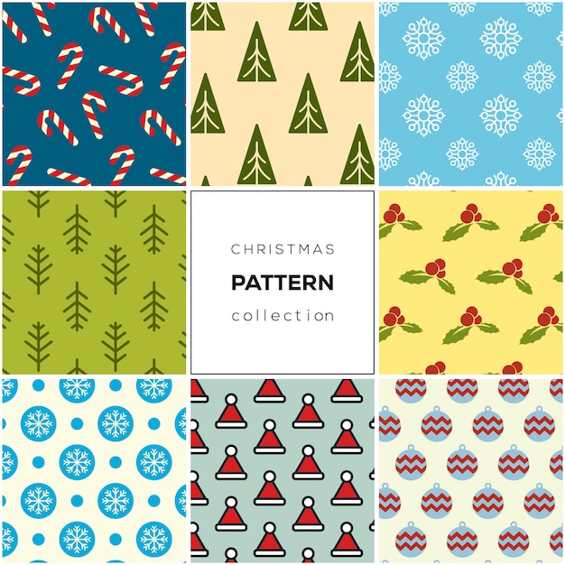 Premium Vector | Christmas pattern collection