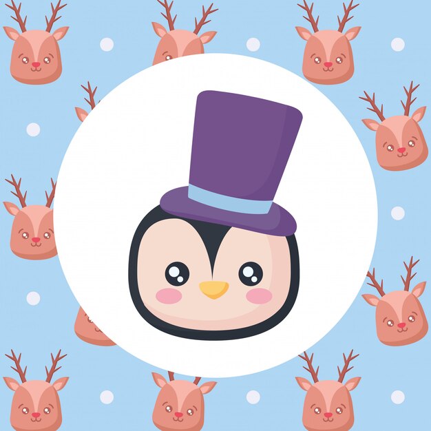 Download Christmas penguin design Vector | Premium Download