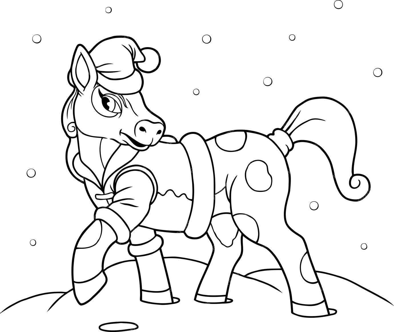 Premium Vector | Christmas pony