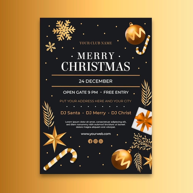 Free Vector | Christmas poster a4