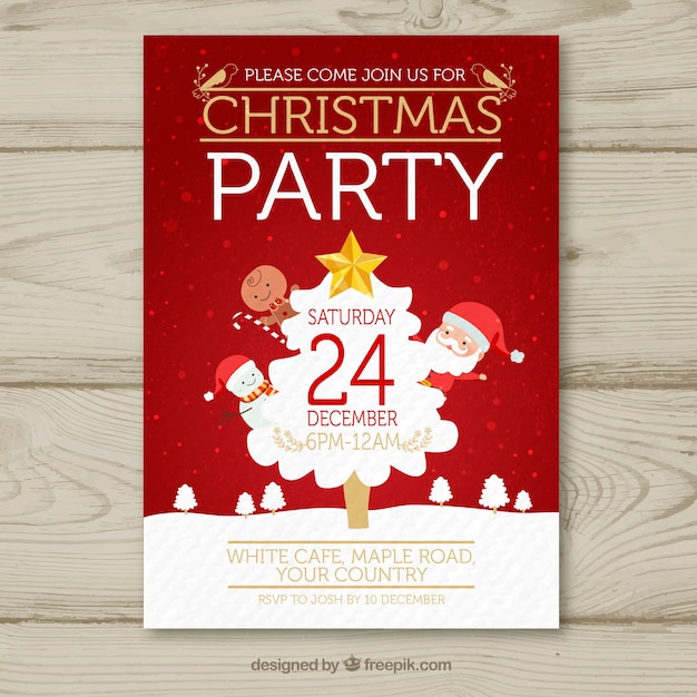 Free Vector Christmas Poster With Classic Elements