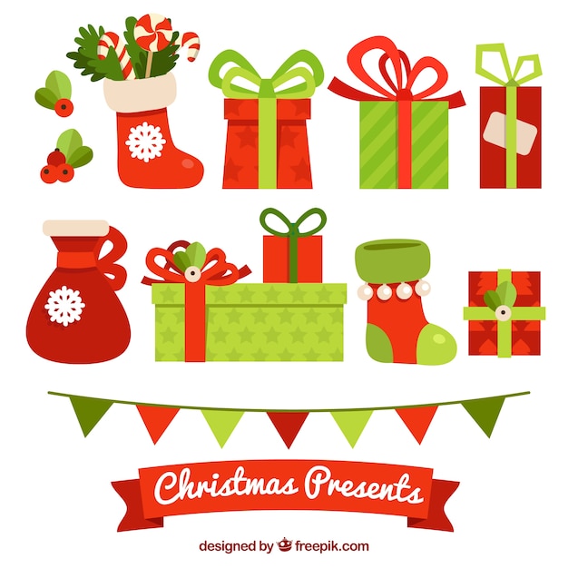 Download Christmas presents collection Vector | Free Download