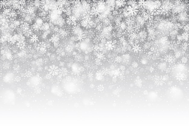 Premium Vector | Christmas realistic falling snow effect with white ...