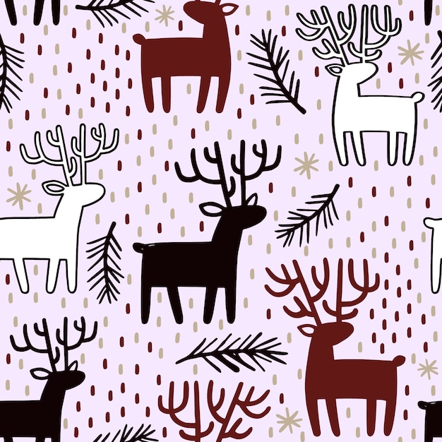 Premium Vector Christmas reindeer pattern