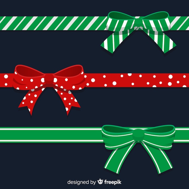 Free Vector  Christmas ribbons collection