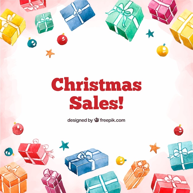 Free Vector | Christmas sale background in retro style