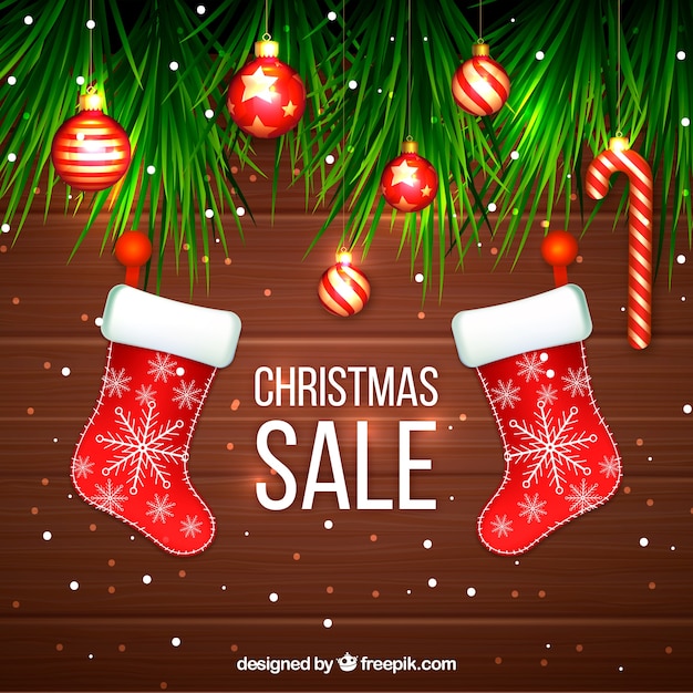 Free Vector  Christmas sale background