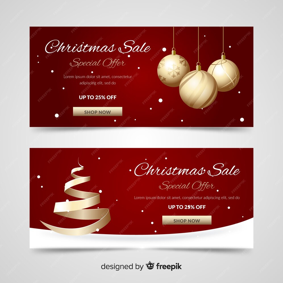 Free Vector | Christmas sale banners