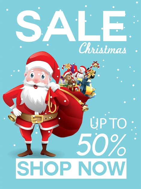 Premium Vector | Christmas sale discount offer