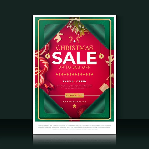 Free Vector  Christmas sale flyer template