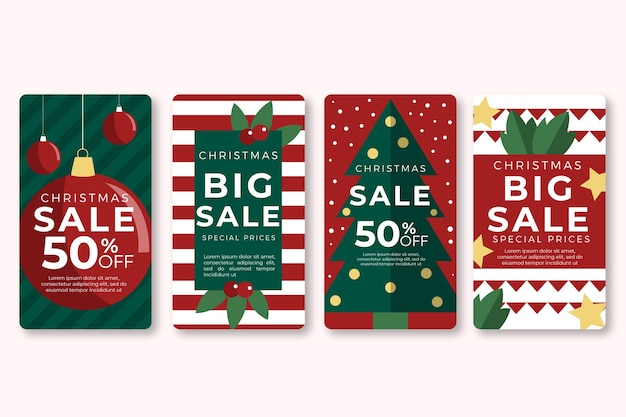 Download Free Vector Christmas Sale Instagram Story Collection Yellowimages Mockups