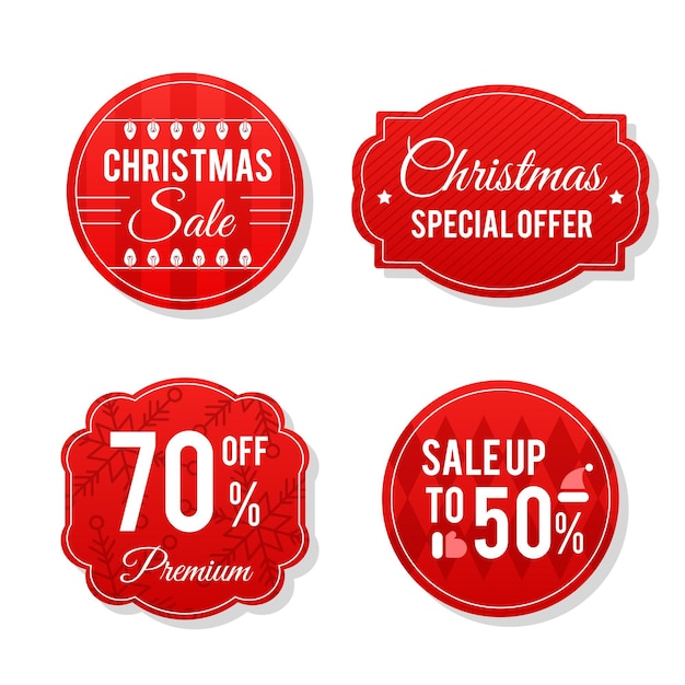 Free Vector | Christmas sale tag collection in flat design