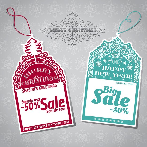 Premium Vector | Christmas sale tags