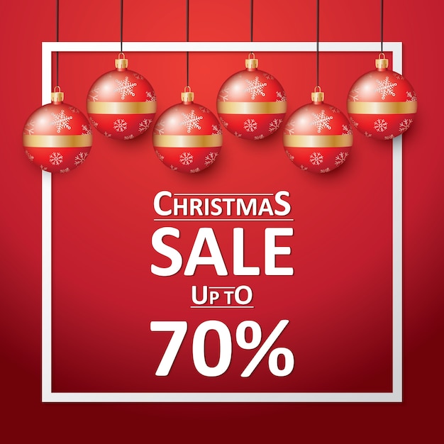 Mededogen Onaangenaam Rendezvous Premium Vector | Christmas sale with red decorative christmas ball