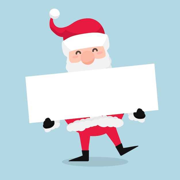 Christmas santa claus holding blank banner | Free Vector