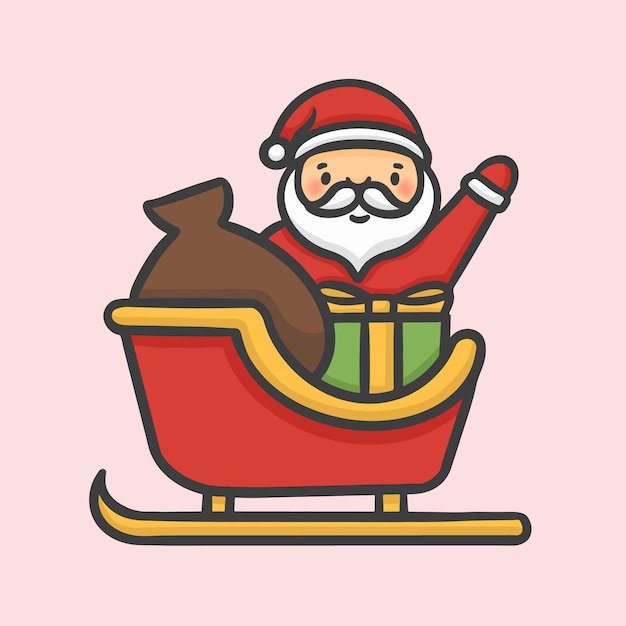 Download Christmas santa claus sleigh | Premium Vector