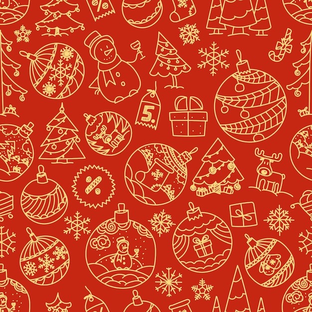 Premium Vector | Christmas seamless background with different holiday ...