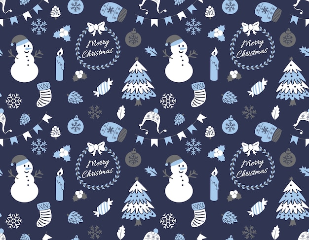 Premium Vector | Christmas seamless background