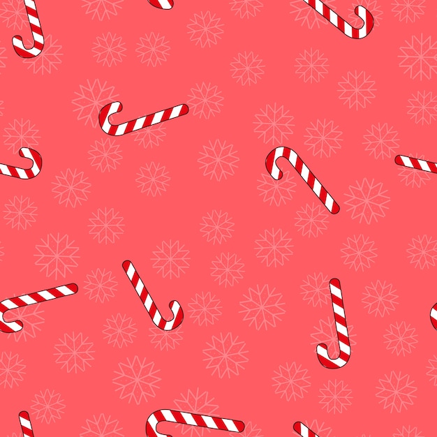 Premium Vector | Christmas seamless pattern with candy and snowflakes