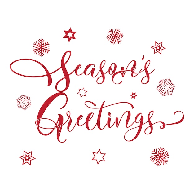 Premium Vector | Christmas seasons greeting typography background