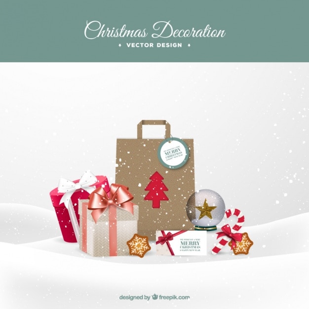 Download Free Vector | Christmas shopping in the snow