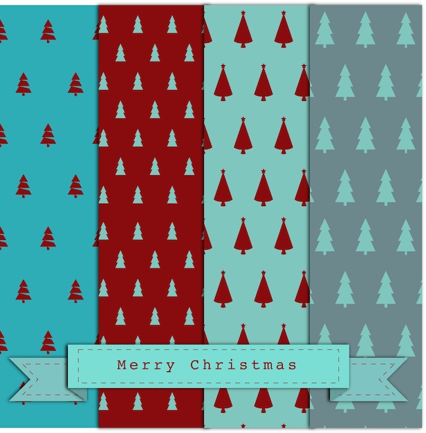 Premium Vector  Christmas simple tree patterns