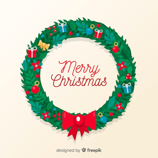 Download Christmas simple wreath background Vector | Free Download
