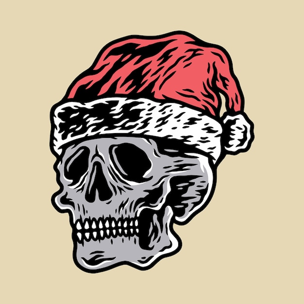 Premium Vector | Christmas skull illustration