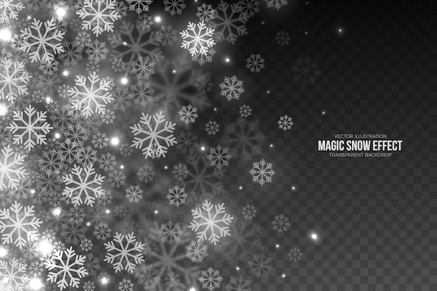 Premium Vector | Christmas snow effect transparent background