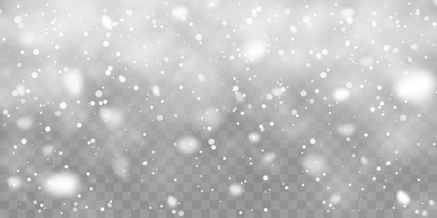 Premium Vector  Christmas snow. falling snowflakes on transparent 