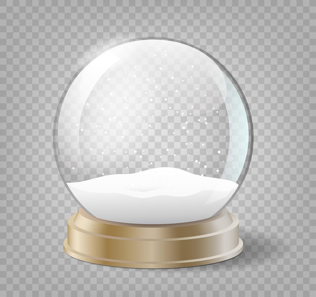 Premium Vector | Christmas snow globe on transparent background